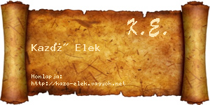 Kazó Elek névjegykártya